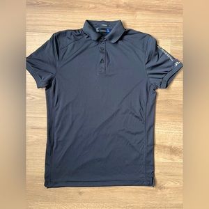 Black J Lindeberg golf polo with logo on back